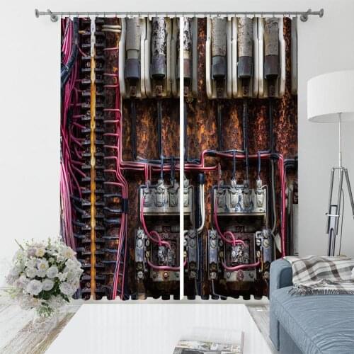 3D Curtain Window retro Curtains For Living Room Bedroom Creative line Children Room Curtain Decor