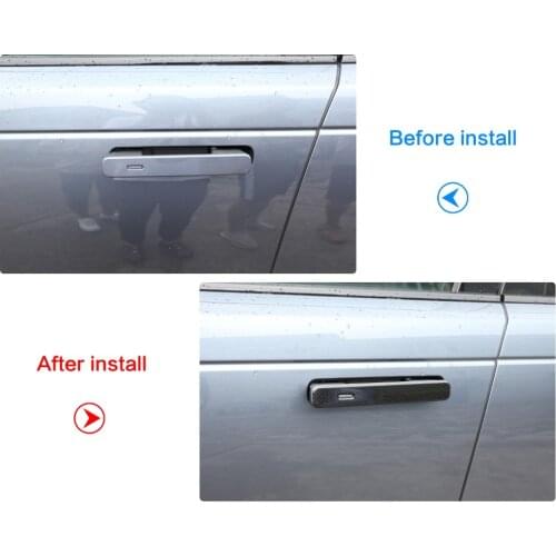 4pcs Car Sticker Exterior Door Handle Trims ABS Carbon Fiber For LR Range Rover Velar 2017 2018 Car Accessories