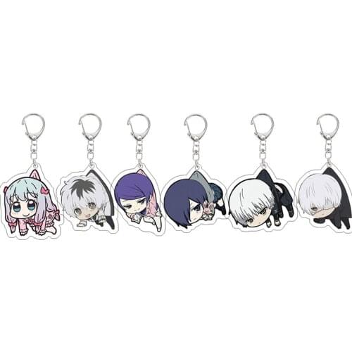 6 Styles Acrylic Keychain Anime Tokyo Ghoul Kaneki Ken Kirishima Touka Pendant Keychain