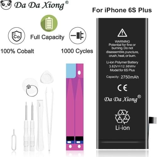 DaDaXiong 100% Original Phone Battery For iPhone 6s Plus Real Capacity 2750mAh With Machine Tools Kit Battery Sticker 0 Cycle