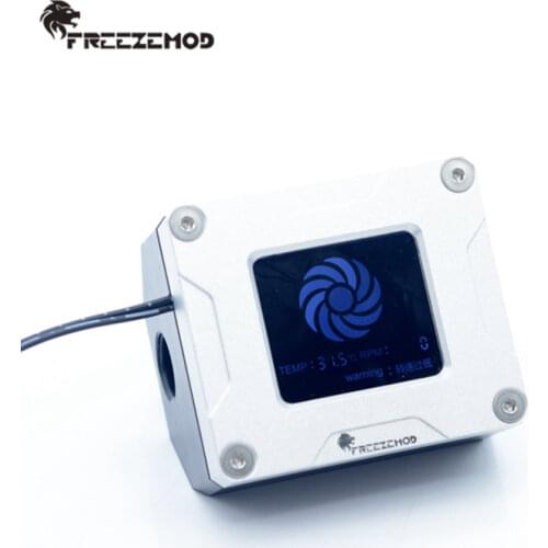 FREEZEMOD Electronic Flow Meter 2020 Small 3pin Water Cooler Impeller Speed And Temperature Display Alarm Accessories LSJ-POZN