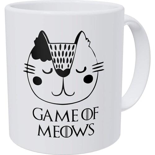 Game Of Meows Cat Face - 11 Ounces Gift Coffee Mug Cat Lover Gift Mug
