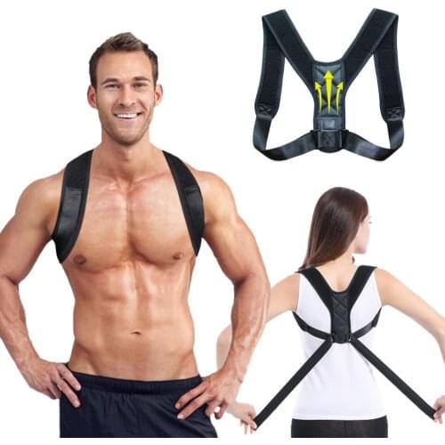 Men Brace Support Belt Adjustable Nylon Belt Back Posture Corrector Clavicle Spine Shoulder Lumbar Posture Correction Shapewear