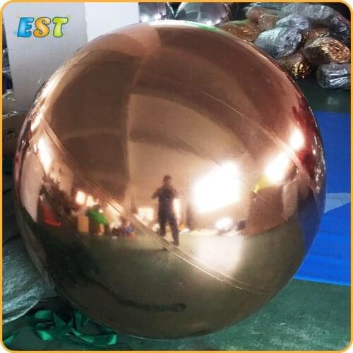 Rose Gold PVC Inflatable Mirror Decoration Ball, Christmas Globe Ball Reflect Light wedding Mirror Ball For Stage Exhibition