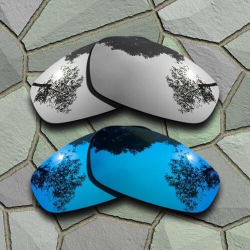 Chrome&Sky Blue Sunglasses Polarized Replacement Lenses for Oakley Split Jacket