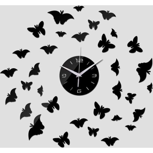 New quartz clocks 3d watch wall stickers clock acrylic cartoon needle modern design horloge reloj de pared large decorative