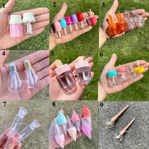 Wholesale Cute Empty Lip Gloss Tube Plastic Bottle Clear Round DIY Lipstick Container Refillable Lip Balm tube Make up Tools