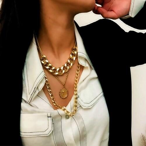 Fashion Multiple Layers chains Necklaces For Women Charm Gold Color Chokers Necklace Boho Collares Female Party Jewelry