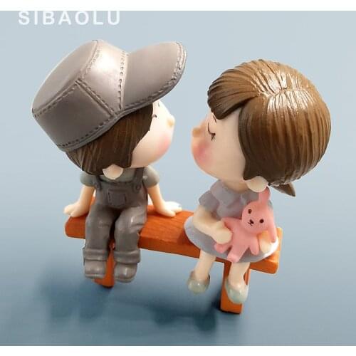 Fashion Lover Couple Figurines Wedding Doll Miniatures Fairy home decor Garden Decoration mariage DIY accessories
