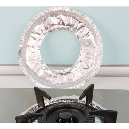 10pcs Gas Stove Cooker Protectors Cover Aluminum Protective Foil Liner Non-Stick Thicken Clean Mat Pad CircleReusable Gas Stove