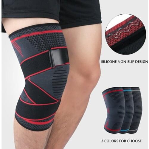 New 1Pcs Sports Knee Pads Knee Support Silicone Spring Knee Protector Knee Brace Basketball Volleyball Knee Pad Fitness Kneepad