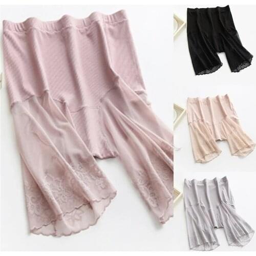 Plus Size Ladies Pants Underwear Large Size Safety Women Underwear Shorts Under Skirt Sexy Lace Anti Chafing Thigh Safety Shorts