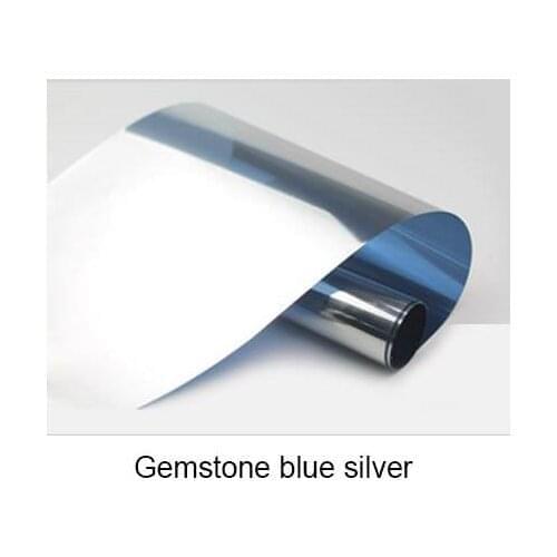 Gemstone BLUE 40/50/60/70/80cmx6m Waterproof Window Film One Way Mirror Silver Insulation Stickers UV Rejection Privacy Films