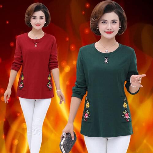 Womens Spring and Autumn Long Sleeve Autumn Wear T-shirt Top Womens Shirt Autumn