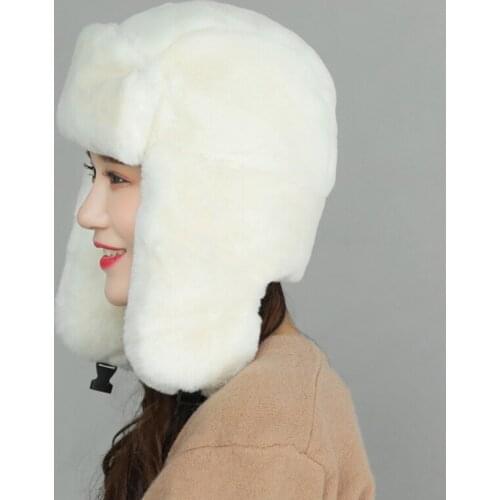 Unisex Winter Warm Hat Earflap Trapper Russian Hat Thicken Lining Snow Skiing Windproof Solid Color Beanies Bomber Cap New