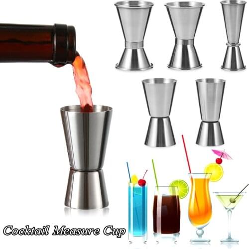 1PC Stainless Steel Cocktail Shaker Measure Cup Dual Shot Drink Spirit Measure Jigger Home Kitchen Gadgets Bar Barware Tools