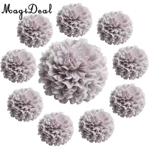 10pcs 5.5cm Artificial Silk Chrysanthemum Flower Head for DIY Wedding Decoration Grey