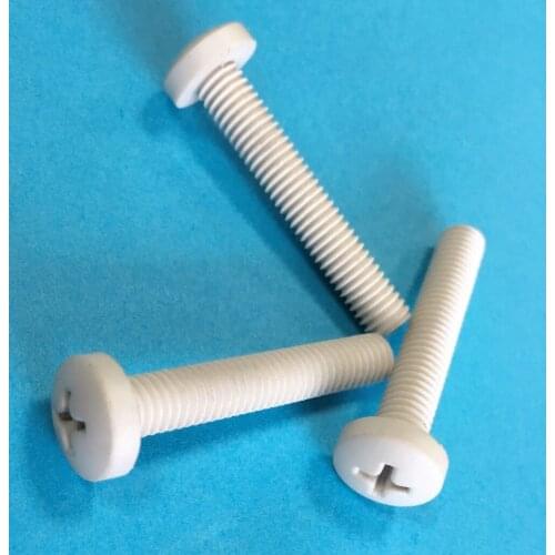 10pcs M5 M6 PPS material polyphenylene bolt bolts high temperature resistance flame retardant screws cross round head screw