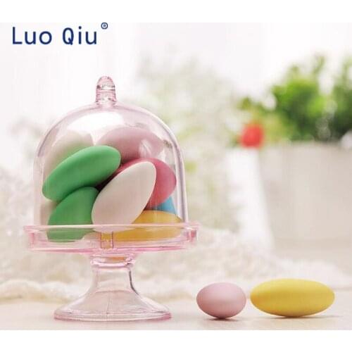 12pcs/lot Transparent Plastic Candy Boxes Wedding Favor Boxes Supplies Baby Shower Favors Birthday Party Decorations 5 colors