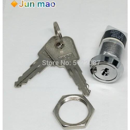 19mm Metal 4Pin ON-OFF 2Position DPST A Series Electronic Lock Key Switch 1801 2ON 2OFF Power switch 4A125VAC 2A250VAC