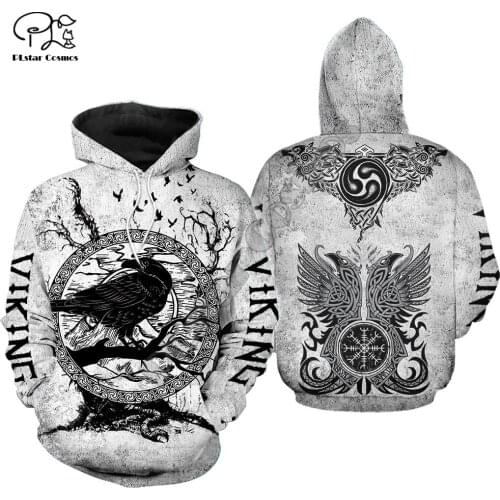 2020Newest Viking God Odin Tattoo Warrior Retro NewFashion Streetwear Unisex 3DPrint Men/Women Pullover Casual Funny Hoodies A18