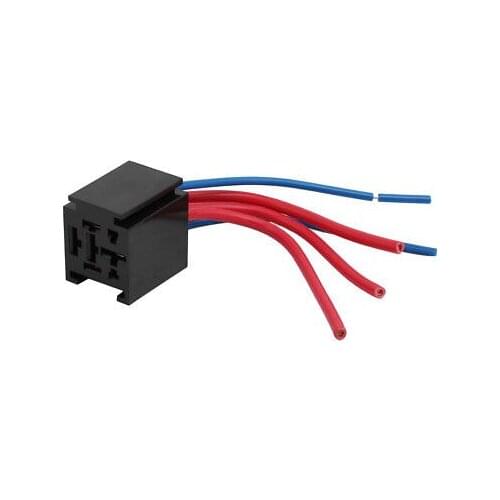 80A Black Base 5 Wires Harness Car Automotive Relay Socket 1 Pcs