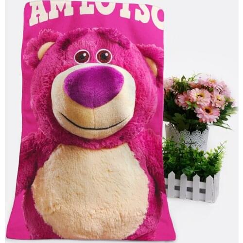Disney Lotso Bear Anime Figures Cartoon Product Cosplay Accessories Customized Bath Towel Washcloth Gift Unisex