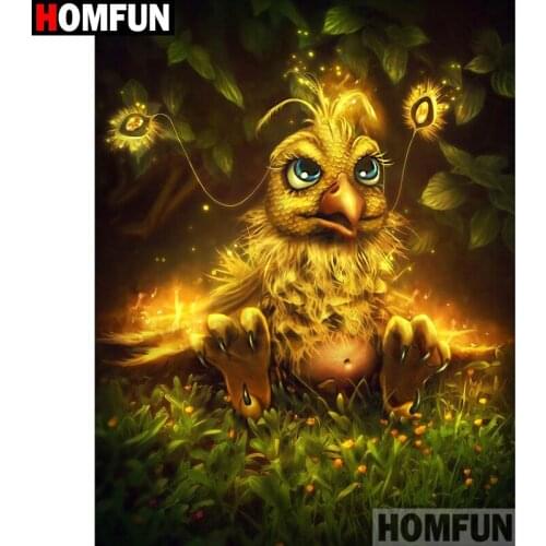 HOMFUN Full Square/Round Drill 5D DIY Diamond Painting "Cartoon bird" Embroidery Cross Stitch 3D Home Decor Gift A13298