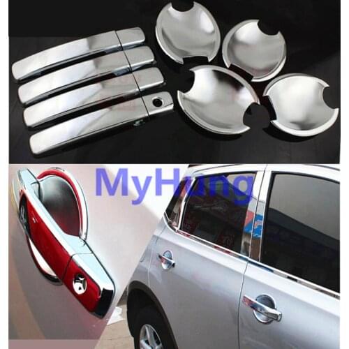Car styling door handle cover door handle bowl trim for nissan Qashqai dualis 2007 2008 2009 2010 2011 2012 2013 abs chrome 8PCS