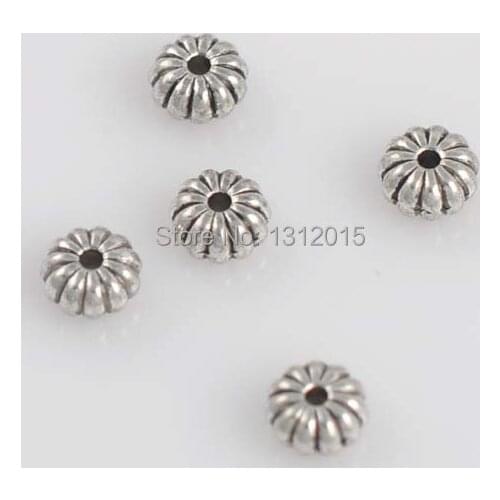 Free Shipping!DIY 50PCs Antique Silver Metal Alloy Spacers Beads 8x3mm YTC0010