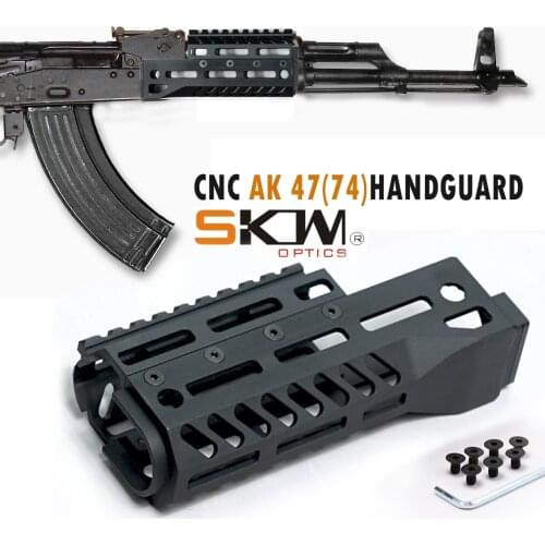 Free Shipping SKWGEAR Skwoptics AK47(74)Rail tactics CNC AK HandGuard Aluminium alloy M-LOK For Kalashnikov sight