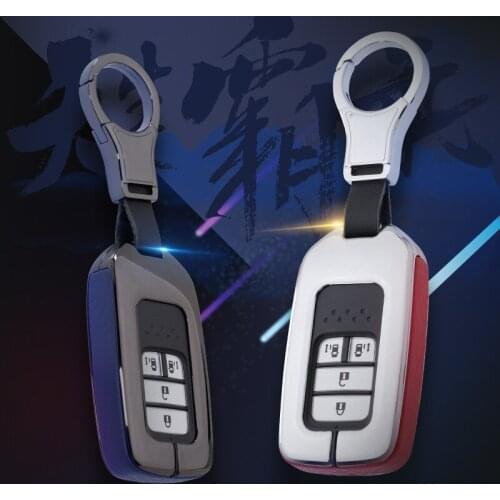 Alloy Leather Car Key Shell Cover Case For Honda accord 9 crider city 2015 2016 Vezel Spirior Odyssey Civic Jazz HRV CRV Fit