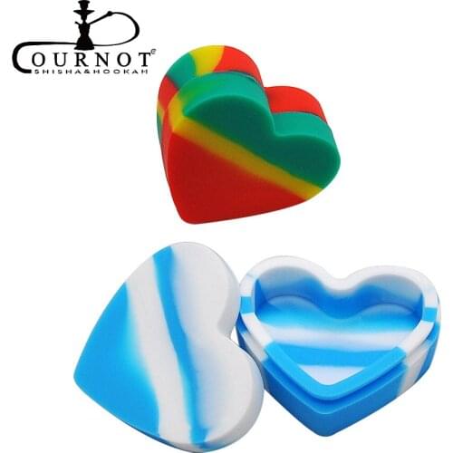 COURNOT 18 ML Volume FDA Silicone Wax LOVE Heart Shape Wax Oil Jar Container Big Volume accessories Portable Size