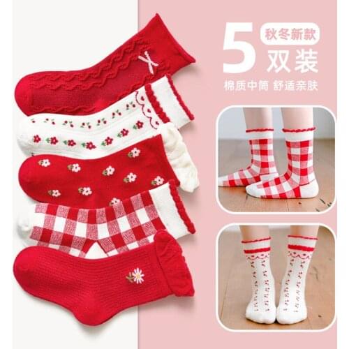 Children Socks 3D Cartoon Jacquard Socks Red Cartoon Small Bowknot Princess Baby Sock Fashion 2022 New Infant chaussettes