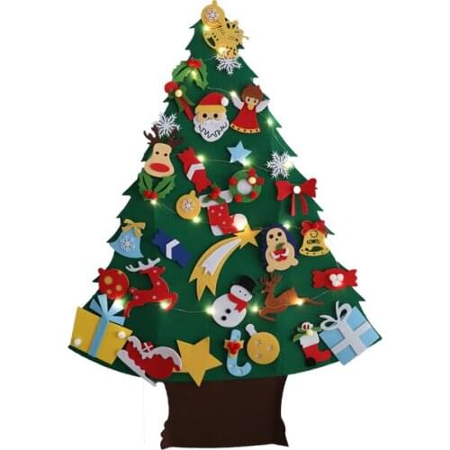 DIY Felt Christmas Tree Wall Hanging Christmas Ornaments Santa Claus Xmas Tree New Year Gifts Christmas Ornaments Kids Gift