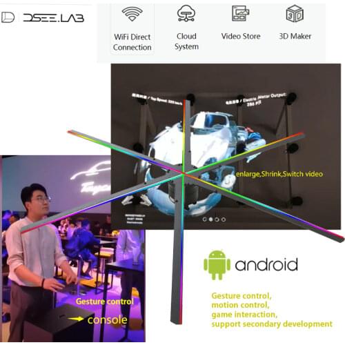 Dseelab 78H 3D hologram advertising light wifi Cloud holographic fan hologram LED Fan hologram display logo product display