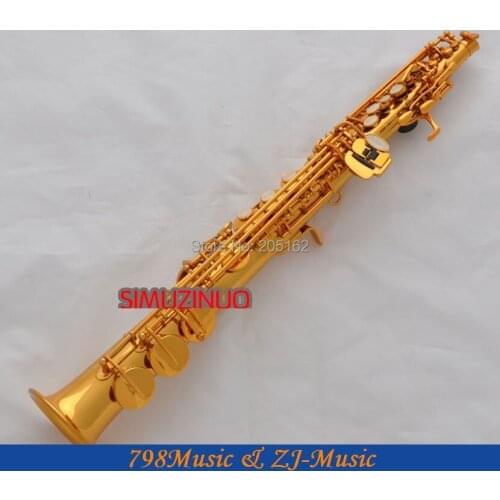 Electrophoresis Gold Soprano Saxophone Bb key to High F key-2 Neckes