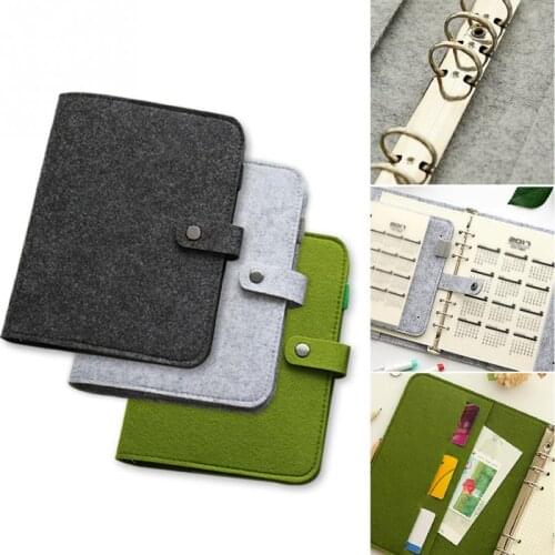 Good Quality Fashion Snap Felt Gift Folder School Cute Ring Folder A5 A6 Notebook Diary