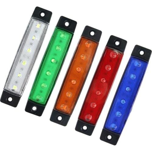 10Pcs Car Truck Extenal Side Marker Light 6 LEDs 12V 24V Auto Lorry Trailer Warning Lamp Turn Signal