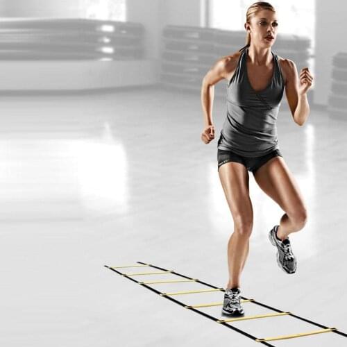 Hot Sale Agility Ladder Multi-function Hit Color Multi 5 Rung Nylon Strap Agility Ladder Speed Training Stairs for Soccer