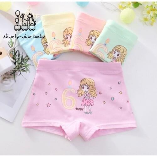 5pcs/set Cotton Boxer Briefs Girls Panties Lovely Girls Print Children Underwear for Girls Kid Clothes Teenage Panties 3-10T
