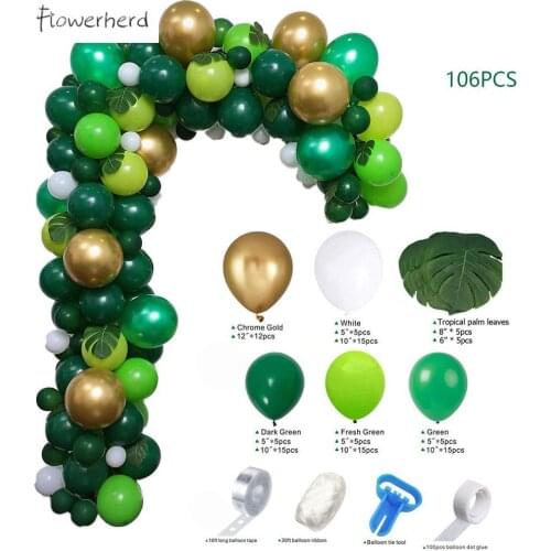 Jungle Theme Balloon Arch Garland Kit Party Supplies 106 Pack Dark Green Balloons Set Baby Shower Party Birthday Decoration