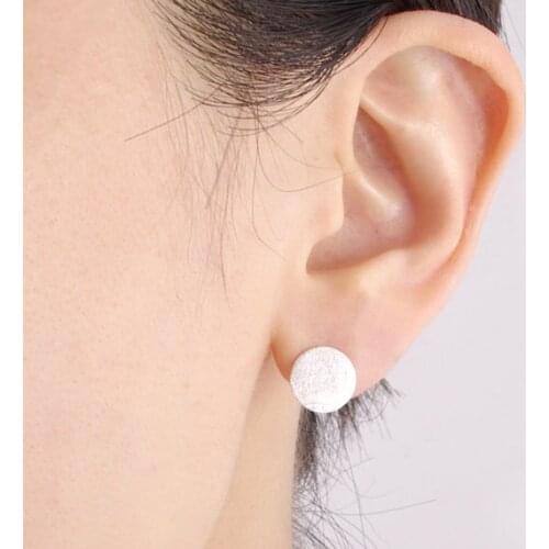 Oly2u Bohemian Vintage Simple Earrings Jewelry Geometric Brushed Round Stud Earrings Best Gift for Women Girls Kids Friends