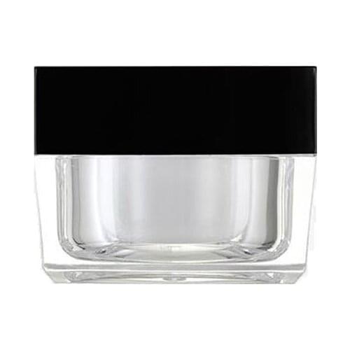 Hot Sale 5 10 15 30 50g 10pcs/lot Black Cap Square Acrylic Bottle Portable Travel Cream Cosmetic Container Sunscreen Acrylic Box