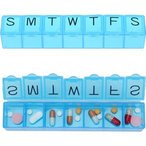 1PCS 7 Days Weekly Tablet Pill Medicine Box Holder Organizer Container Case Pill Box Splitters Hot