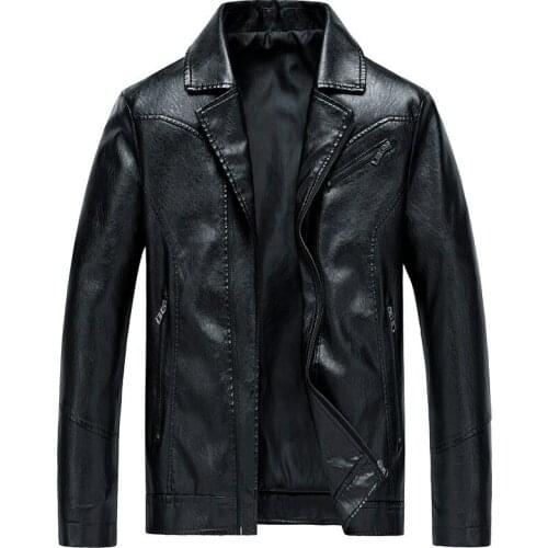 New Winter 2019 High Quality PU Leather Jackets Men Autumn Solid Stand Collar Fashion Men Jacket Jaqueta Masculina 5XL