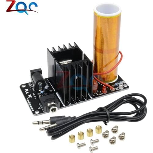 Mini Music Tesla Coil Plasma Speaker Tesla Arc Generator Resonant Wireless Transmission DC 15V-24V 15W Stereo Assemed Finished