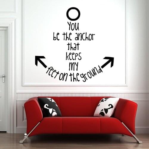 Sea Anchor Love Quote Wall Coastal Decor Sticker Decals Mural Room Design Pattern Art Decal Boys Bedroom Home Decoration D847