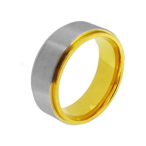 Mens Ring Stainless Steel Rings For Men Fashion Gold Plating Simply Style 8.0mm 8.0mm Width Classic Gift High Polishing