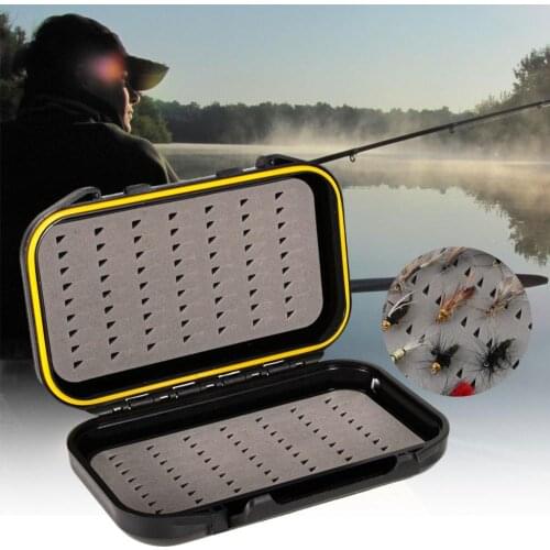 Fly Fishing Box Portable Waterproof Fly Fishing Lure Bait Trout Flies Plastic Storage Box Case Fishing Tools